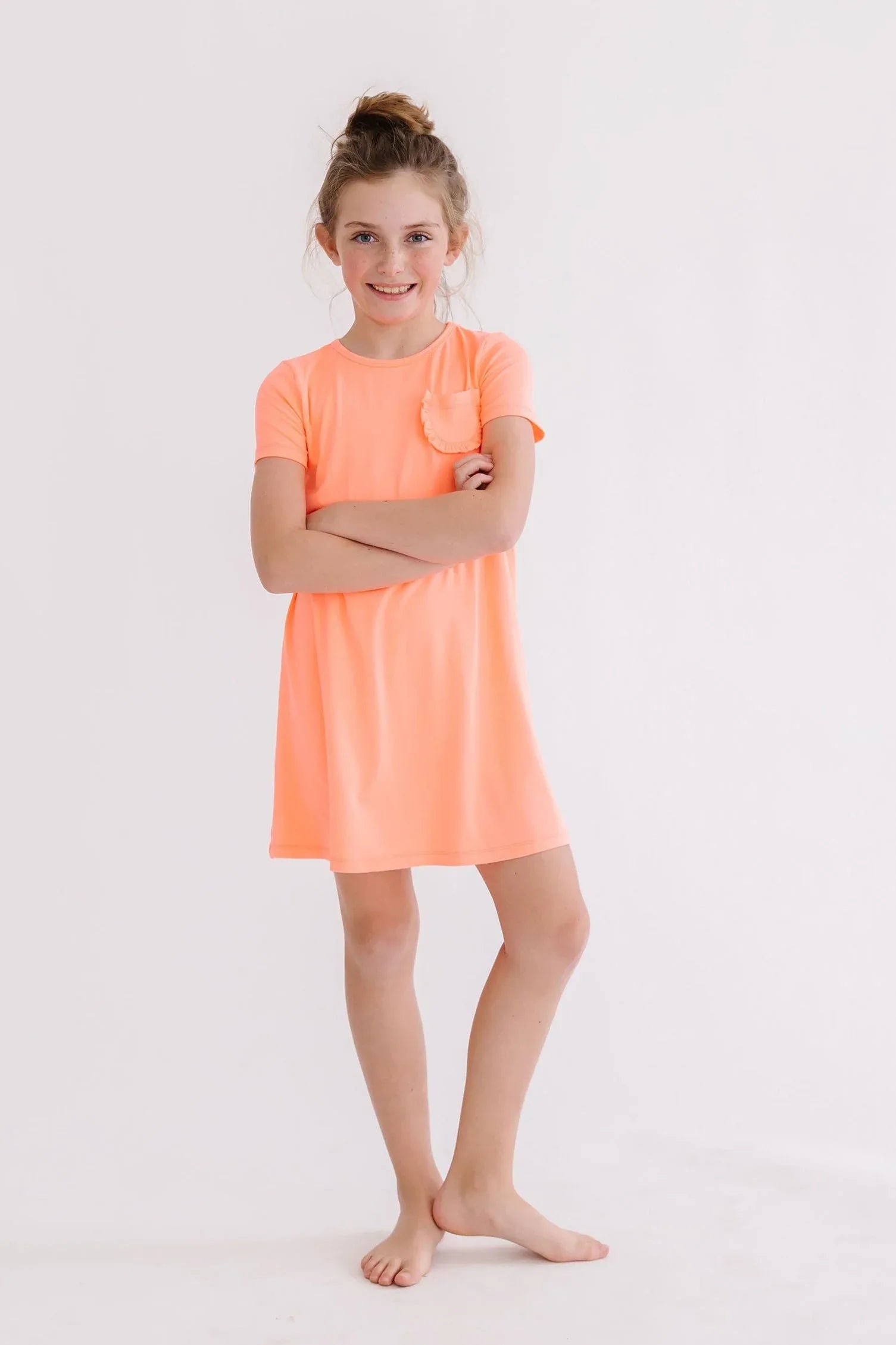 Neon Coral T-Shirt Dress - Mila & Rose ® - Flyclothing LLC
