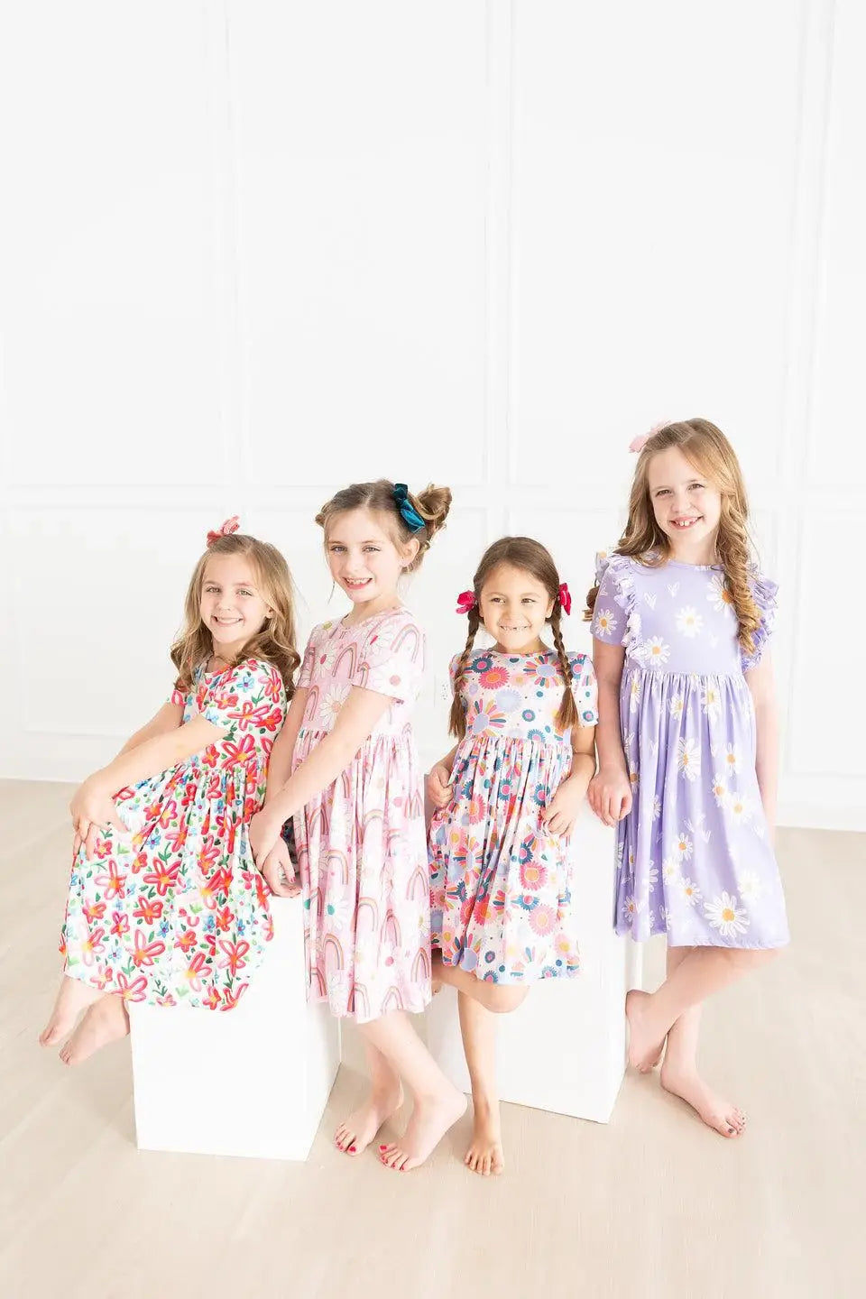 Neon Floral S/S Pocket Twirl Dress - Mila & Rose ® - Flyclothing LLC