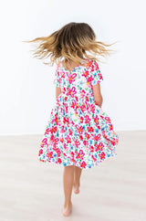 Neon Floral S/S Pocket Twirl Dress - Mila & Rose ® - Flyclothing LLC
