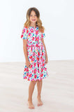 Neon Floral S/S Pocket Twirl Dress - Mila & Rose ® - Flyclothing LLC