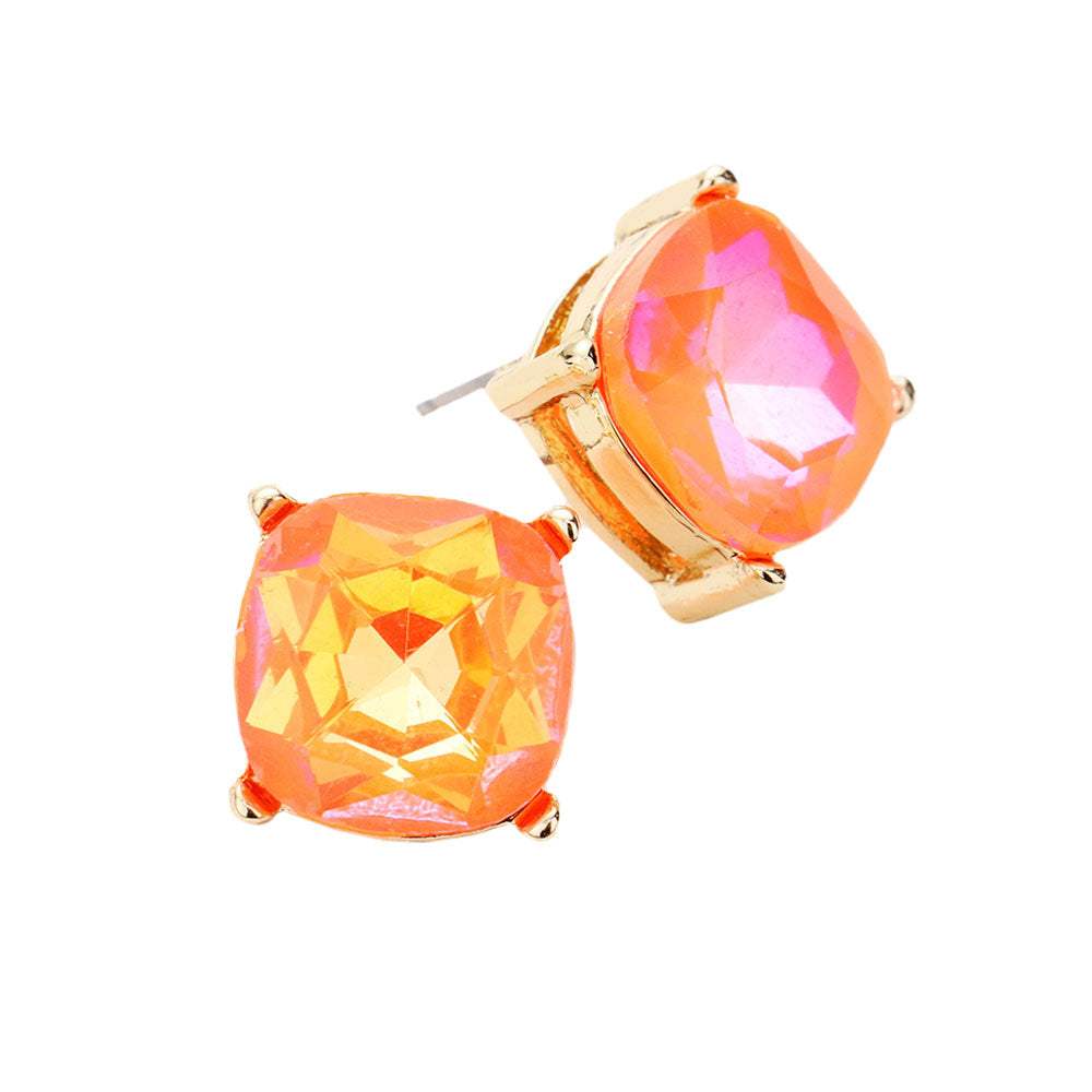 Square Stone Stud Earrings - Madeline Love - Flyclothing LLC