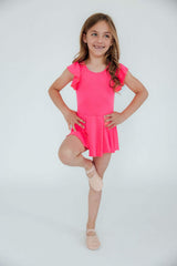 Neon Pink S/S Twirl Leotard - Mila & Rose ® - Flyclothing LLC