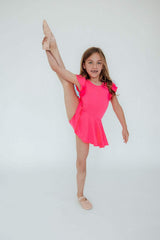 Neon Pink S/S Twirl Leotard - Mila & Rose ® - Flyclothing LLC