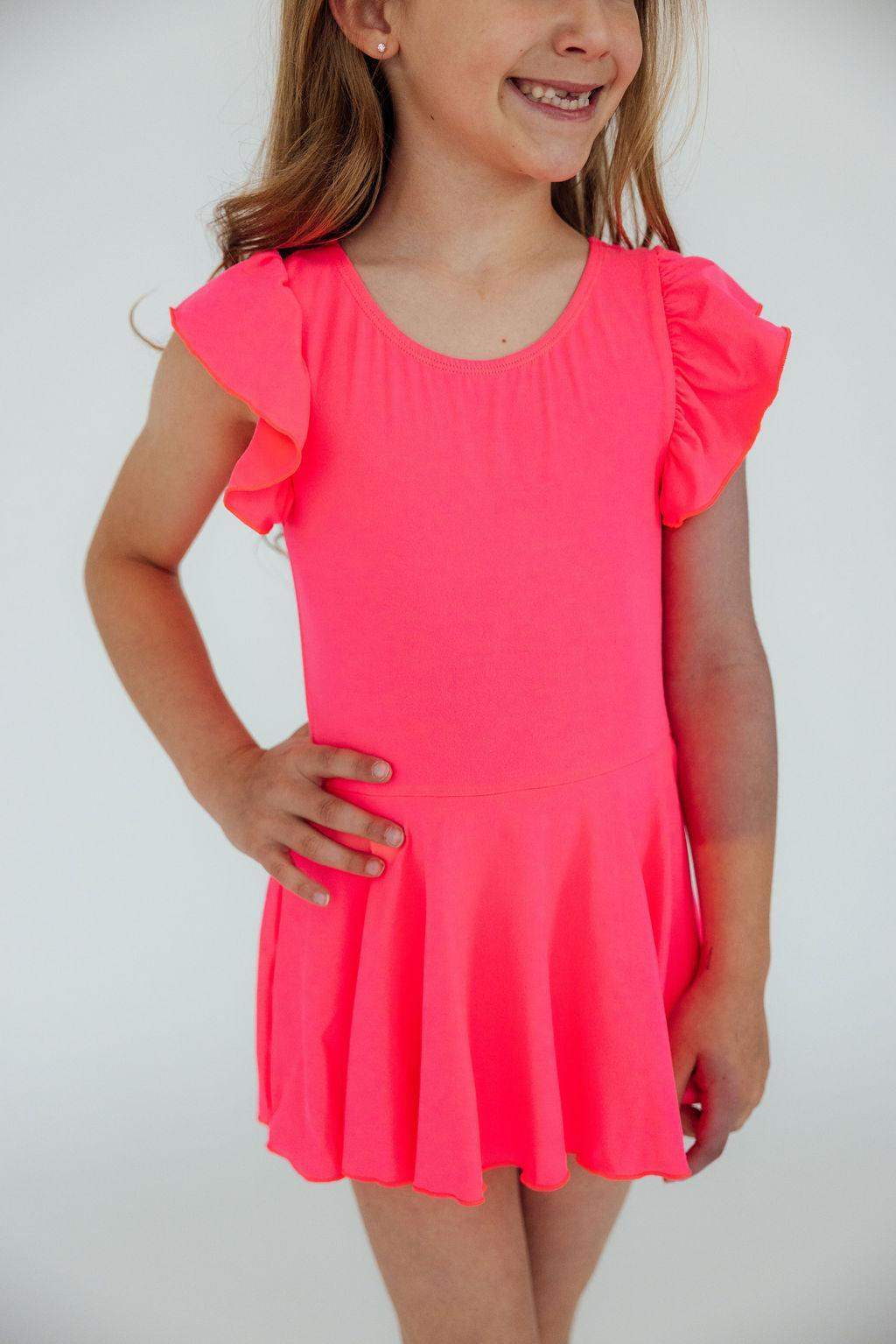 Neon Pink S/S Twirl Leotard - Mila & Rose ® - Flyclothing LLC