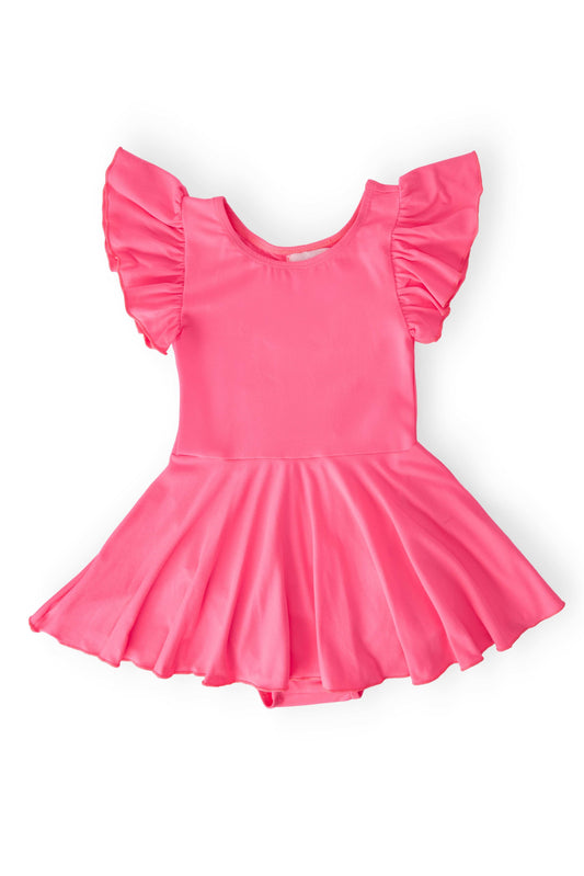 Neon Pink S/S Twirl Leotard - Mila & Rose ® - Flyclothing LLC