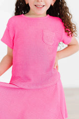 Neon Pink Scrunchy Pocket Tee - Mila & Rose ® - Flyclothing LLC