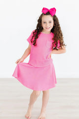 Neon Pink Scrunchy Pocket Tee - Mila & Rose ® - Flyclothing LLC