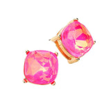 Square Stone Stud Earrings - Madeline Love - Flyclothing LLC