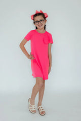 Neon Pink T-Shirt Dress - Mila & Rose ® - Flyclothing LLC