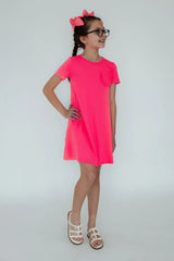 Neon Pink T-Shirt Dress - Mila & Rose ® - Flyclothing LLC