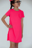 Neon Pink T-Shirt Dress - Mila & Rose ® - Flyclothing LLC