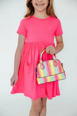 Neon Rainbow Glitter Girl's Crossbody Purse - Mila & Rose ® - Flyclothing LLC