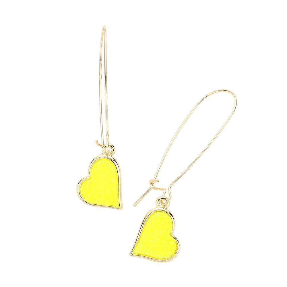 Druzy Heart Dangle Earrings - Madeline Love - Flyclothing LLC