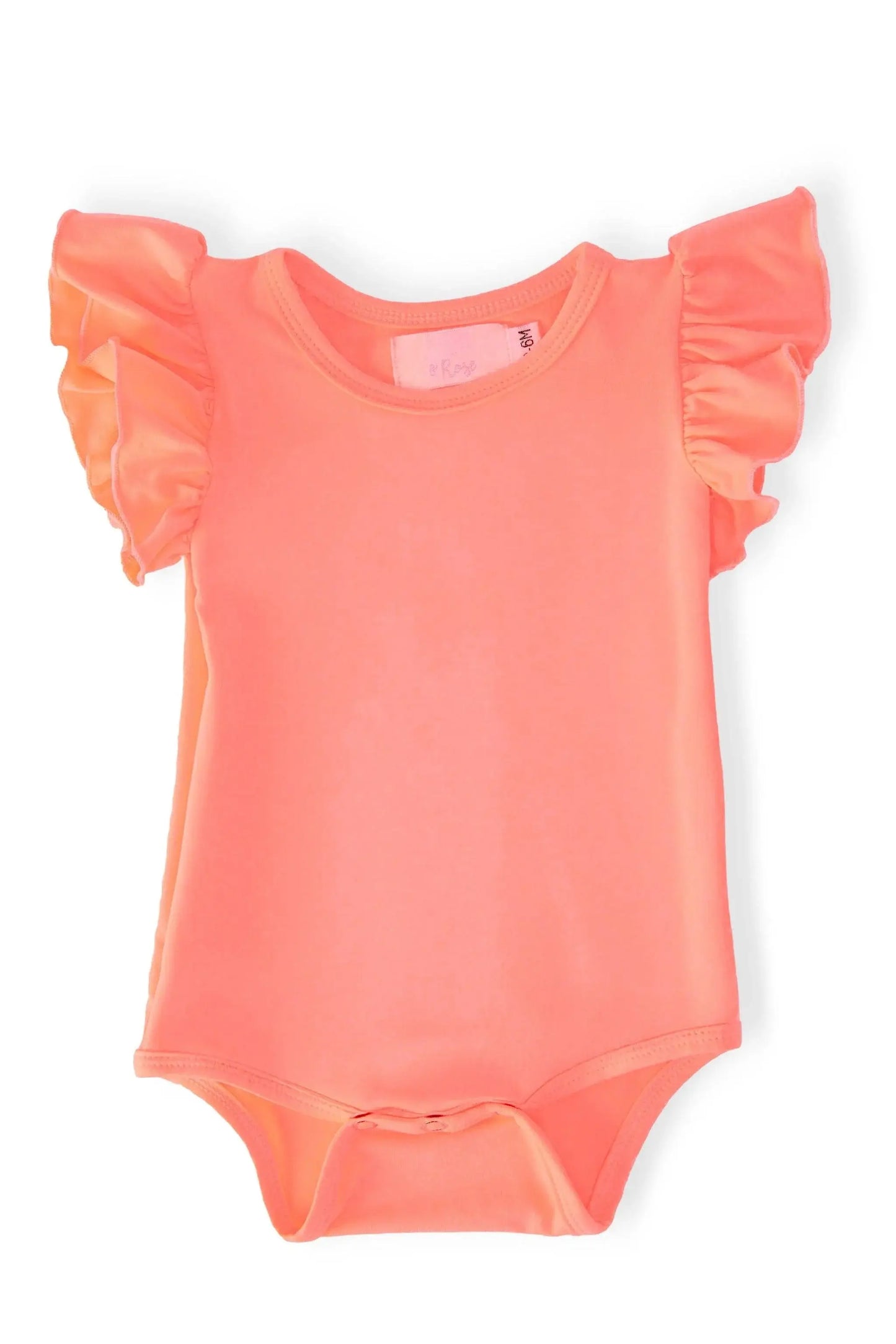 Neon Coral S/S Flutter Bodysuit - Mila & Rose ® - Flyclothing LLC