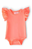 Neon Coral S/S Flutter Bodysuit - Mila & Rose ®