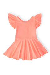Neon Coral S/S Twirl Leotard - Mila & Rose ® - Flyclothing LLC