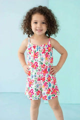 Neon Floral Strappy Play Romper - Mila & Rose ® - Flyclothing LLC