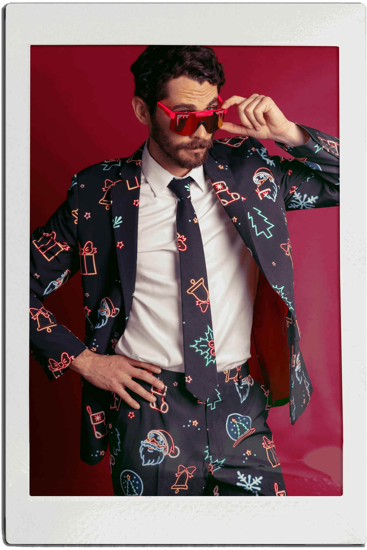 The Naughty Neon Noel | Neon Lights Christmas Suit - Shinesty - Flyclothing LLC