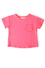 Neon Pink Ruffle Pocket Tee - Mila & Rose ® - Flyclothing LLC