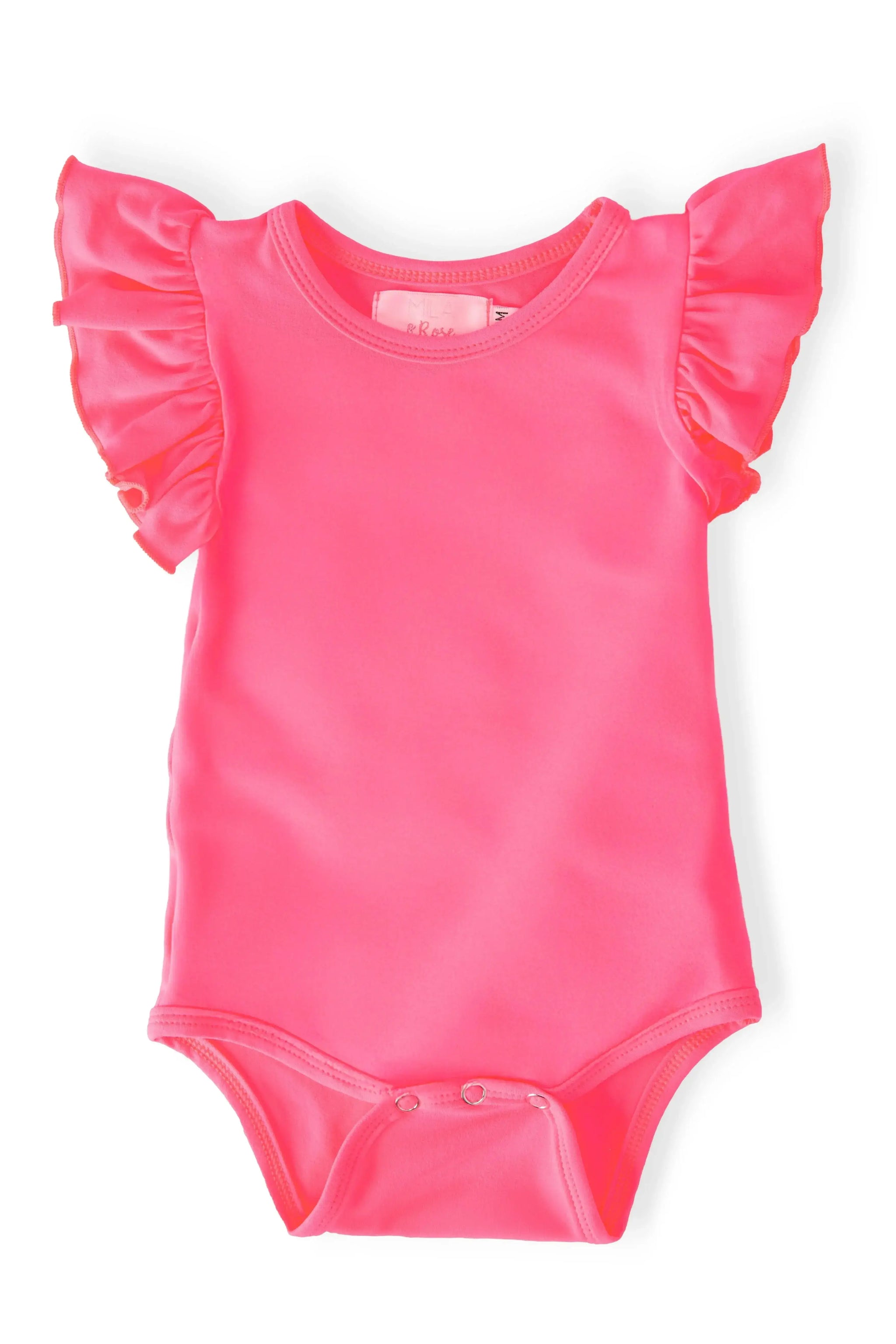 Neon Pink S/S Flutter Bodysuit - Mila & Rose ® - Flyclothing LLC
