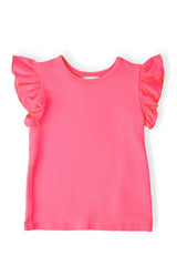 Neon Pink S/S Ruffle Tee - Mila & Rose ® - Flyclothing LLC