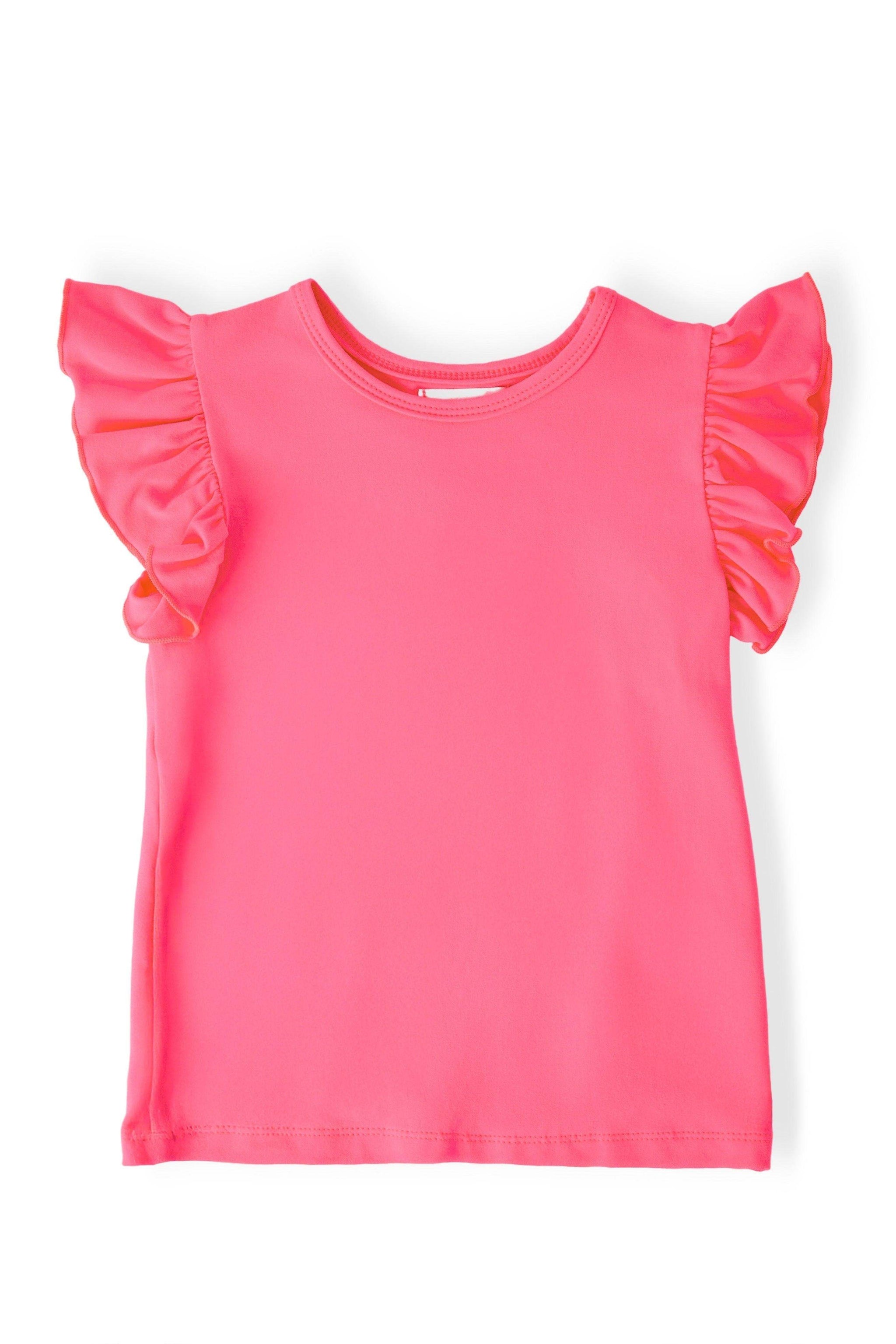 Neon Pink S/S Ruffle Tee - Mila & Rose ® - Flyclothing LLC