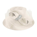 Rhinestone Embellished Feather Accented Mesh Bow Dressy Hat - Madeline Love - Flyclothing LLC