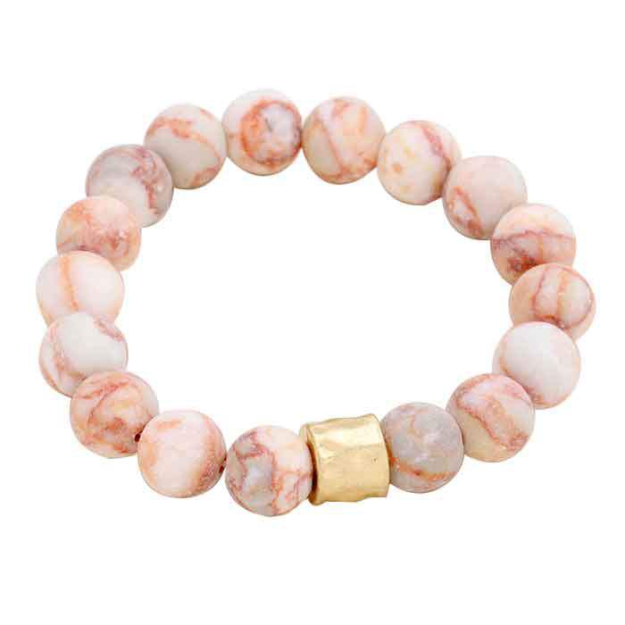 Semi precious stone beaded stretch bracelet - Madeline Love - Flyclothing LLC