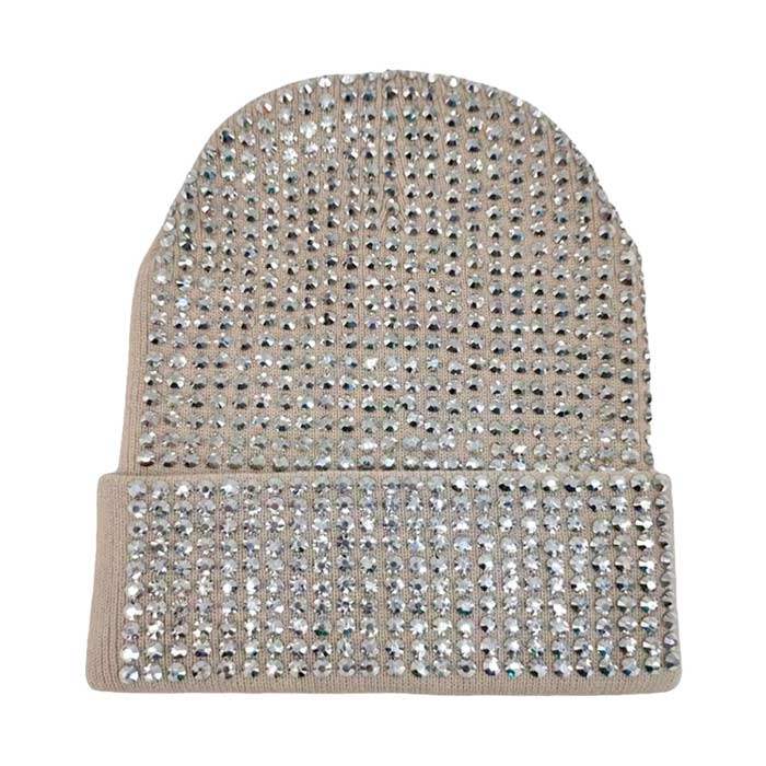 Studded Solid Knit Beanie Hat - Madeline Love - Flyclothing LLC