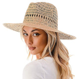 Woven Straw Panama Hat - Madeline Love - Flyclothing LLC