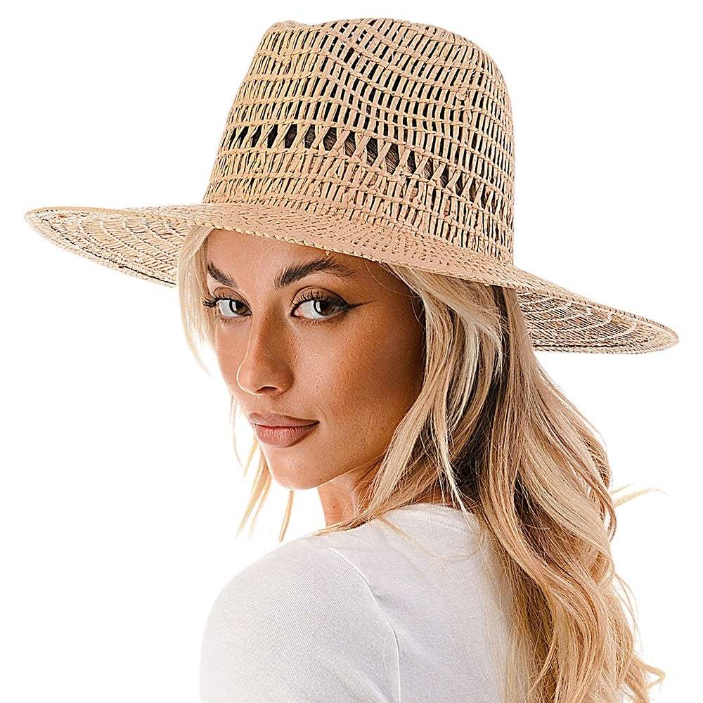 Woven Straw Panama Hat - Madeline Love - Flyclothing LLC