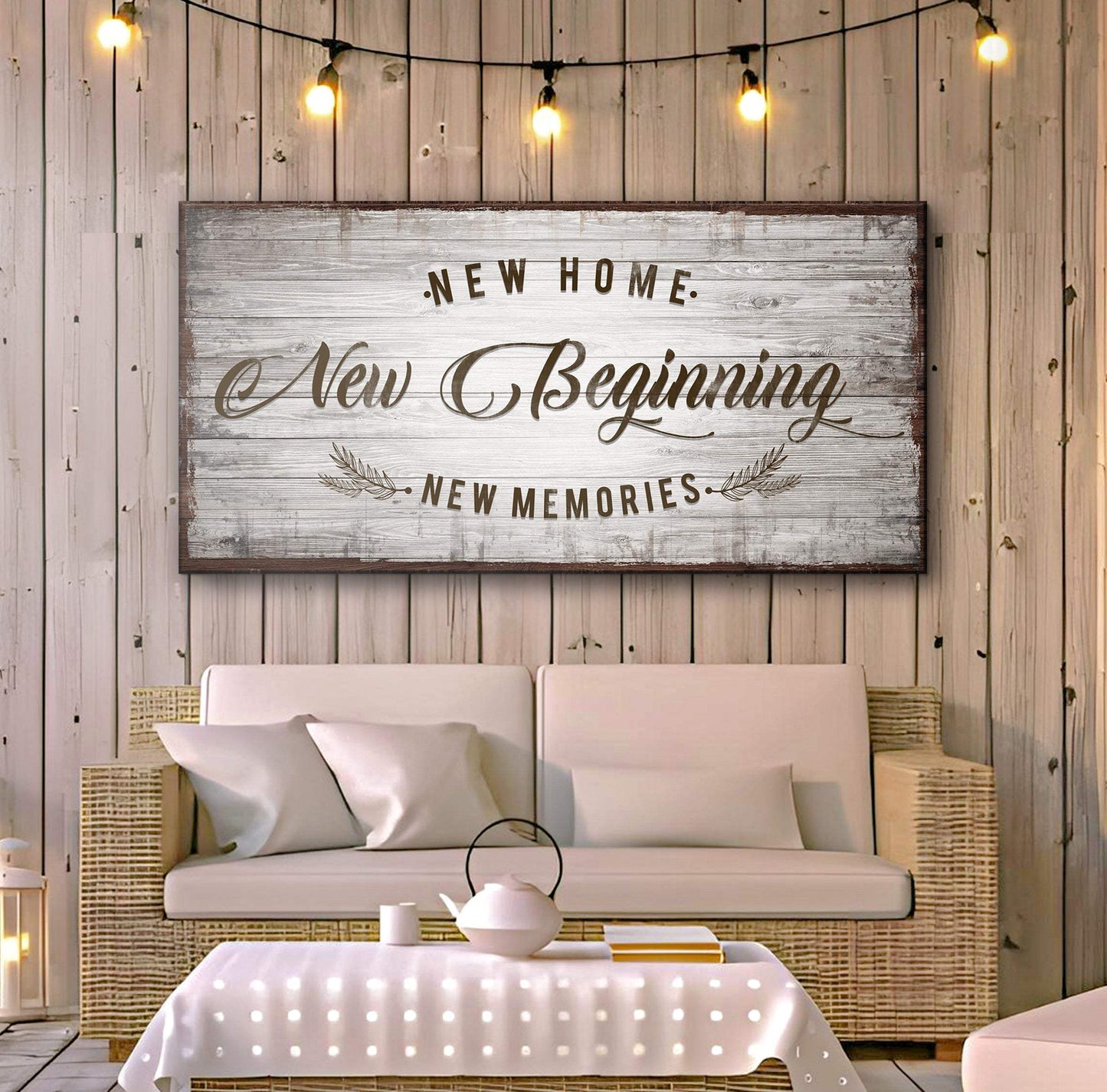 New Home, New Beginning Sign IV - Tailored Canvases - Flyclothing LLC