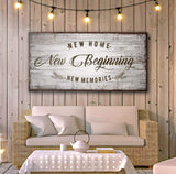 New Home, New Beginning Sign IV - Tailored Canvases - Flyclothing LLC