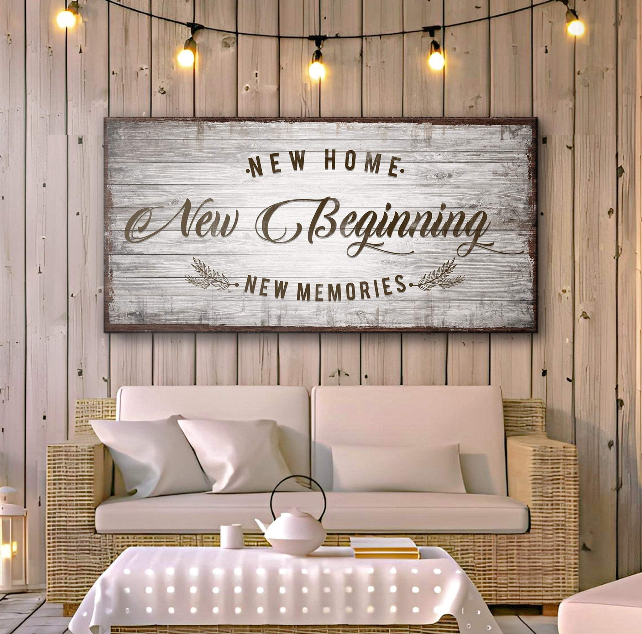 New Home, New Beginning Sign IV - Tailored Canvases - Flyclothing LLC