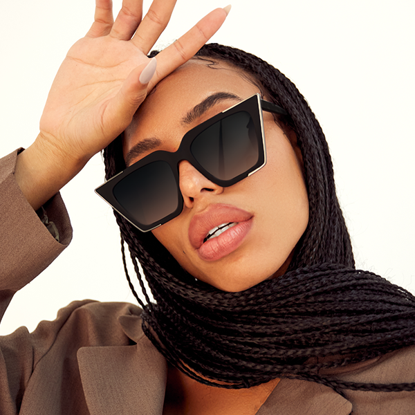 The CEO - Black Faded Black Lens Cateye Sunglasses - TopFoxx - Flyclothing LLC
