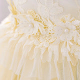 Newborn Baby Girl Birthday Baptism Dress One Shoulder Puff Sleeves Princess Dress