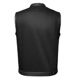 Nightrider - Men's Club Style Denim/Leather Motorcycle Vest - Unik Just for Bikers - Flyclothing LLC