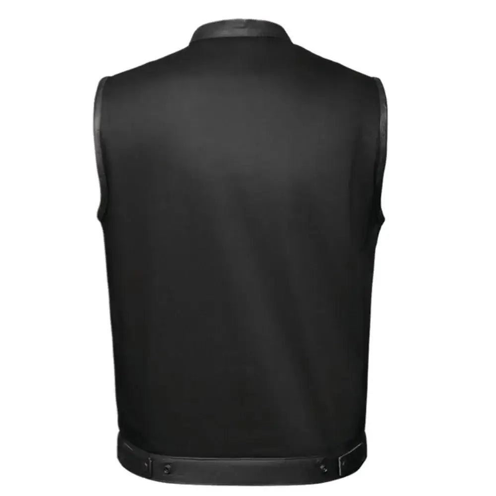 Nightrider - Men's Club Style Denim/Leather Motorcycle Vest - Unik Just for Bikers - Flyclothing LLC