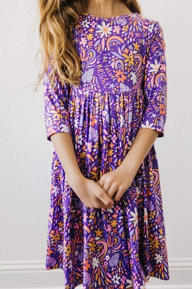No Bad Days 3/4 Sleeve Pocket Twirl Dress - Mila & Rose ® - Flyclothing LLC