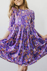 No Bad Days 3/4 Sleeve Pocket Twirl Dress - Mila & Rose ® - Flyclothing LLC