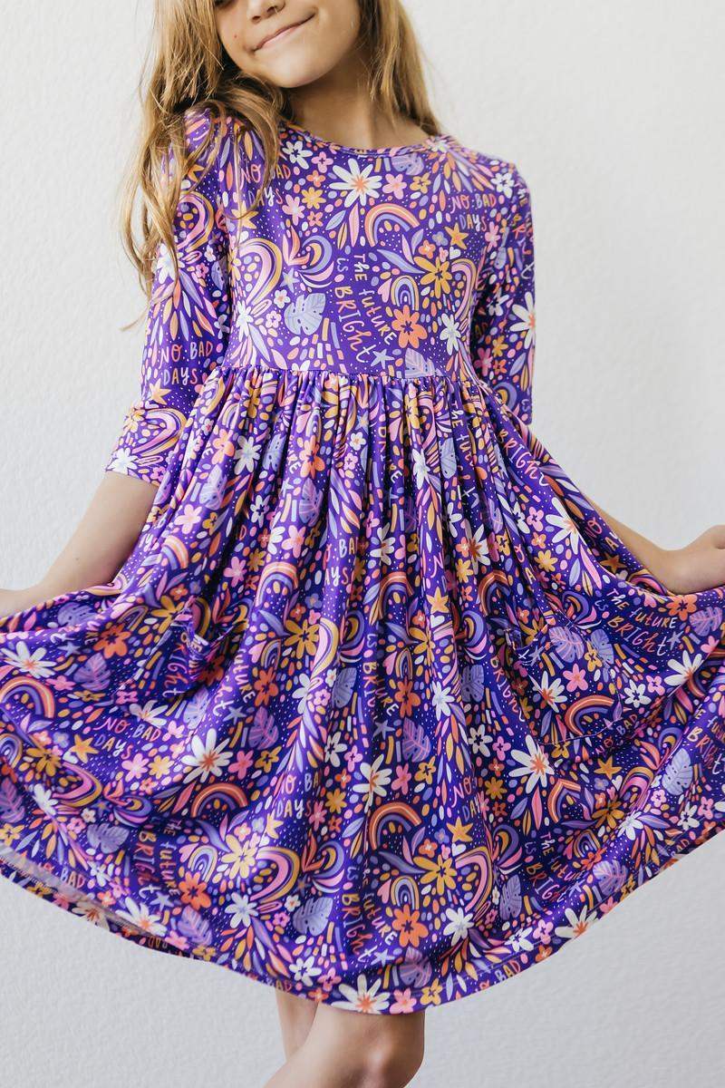 No Bad Days 3/4 Sleeve Pocket Twirl Dress - Mila & Rose ® - Flyclothing LLC