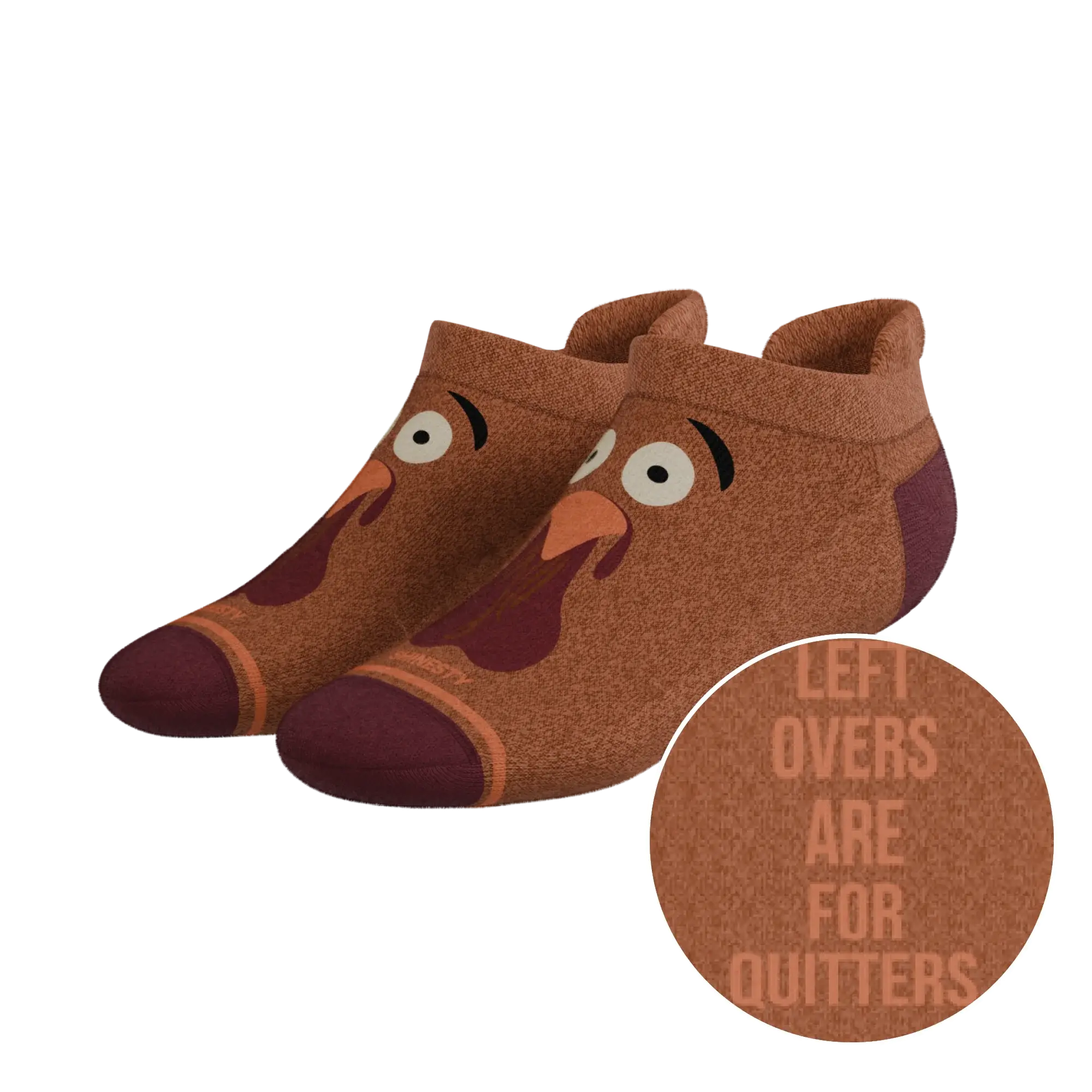The No Leftovers | Thanksgiving Turkey Heel Hammock™ Ankle Socks - Shinesty - Flyclothing LLC
