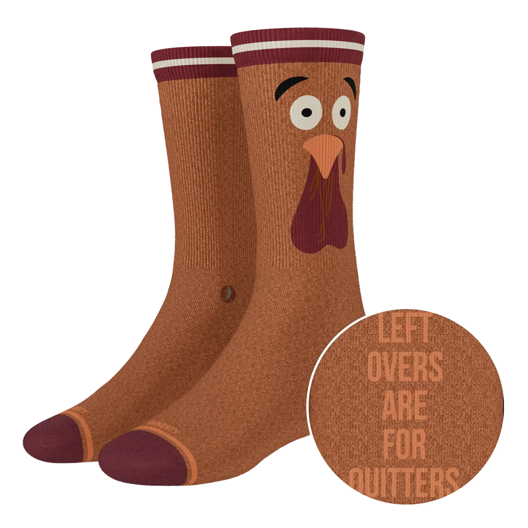 The No Leftovers | Thanksgiving Turkey Heel Hammock™ Crew Socks - Shinesty - Flyclothing LLC