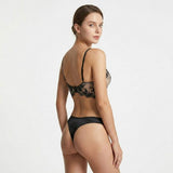 Noir Obsession Corset 2-Piece Lace Lingerie Set - Lingerie By Coco - Flyclothing LLC