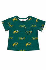 North Dakota State University Green Bison Ruffle Pocket Tee