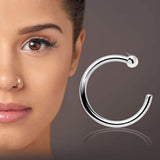 Real Platinum Nose Hoop - Hypoallergenic & Luxurious - BodyCandy - Flyclothing LLC