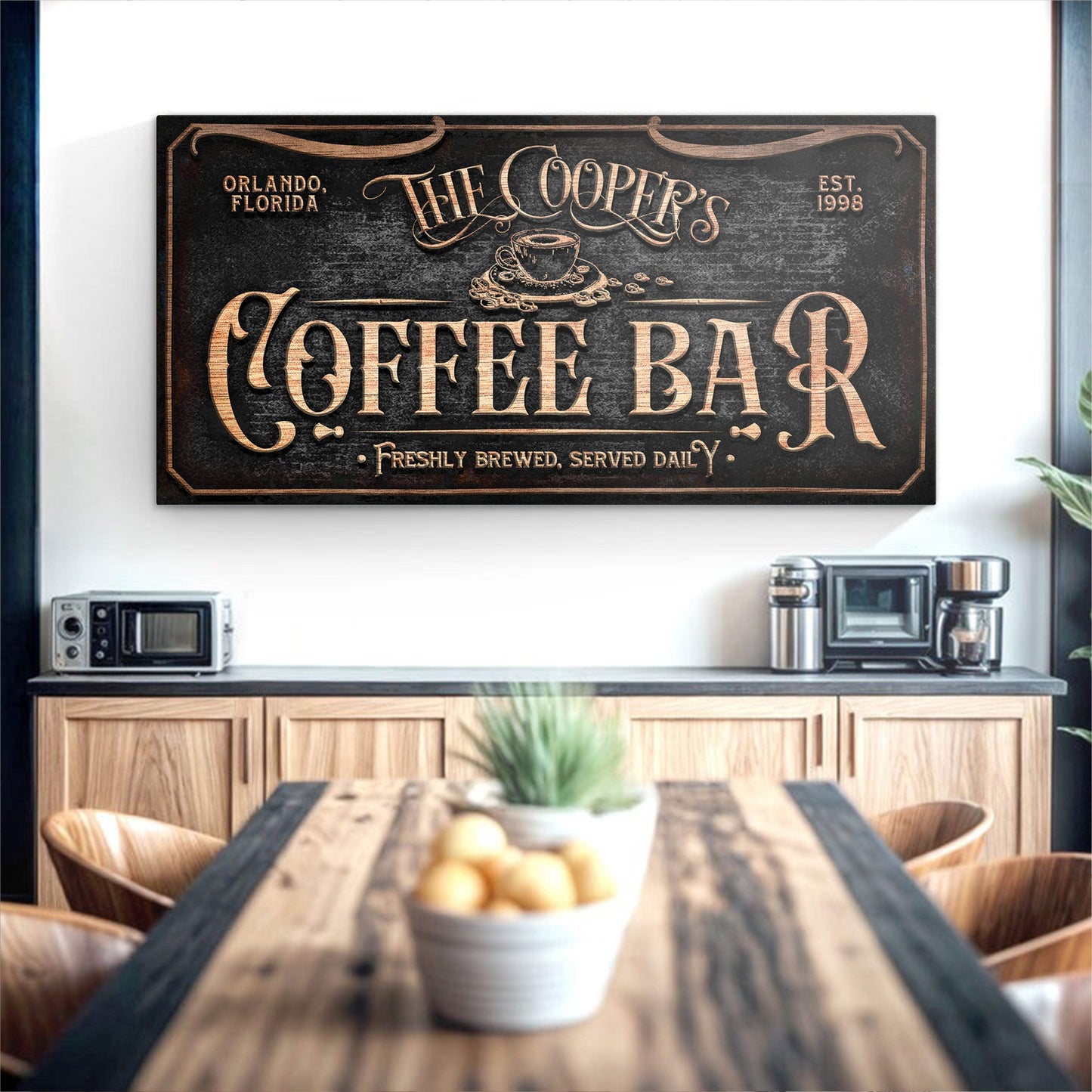 Personalized Coffee Bar Sign V - Tailored Canvases - Flyclothing LLC