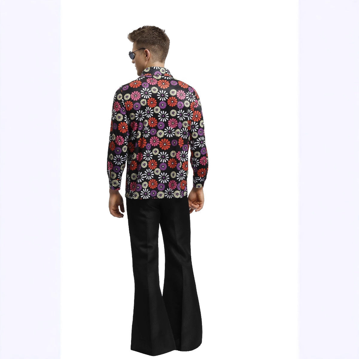 70s Disco Onesie Costume - Vintage Hippie Flower Power Jumpsuit for Couple Show & Theme Parties - SHOMICOBOUTIQUE - Flyclothing LLC