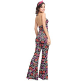 70s Disco Onesie Costume - Vintage Hippie Flower Power Jumpsuit for Couple Show & Theme Parties - SHOMICOBOUTIQUE - Flyclothing LLC
