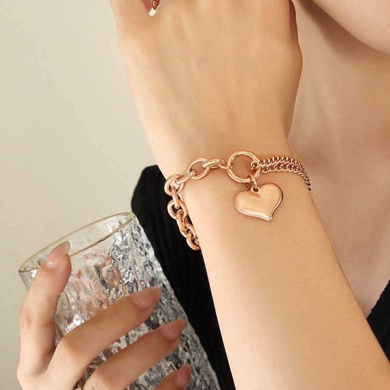 Half Chunky Chain Titanium Steel Bracelet - Trendsi